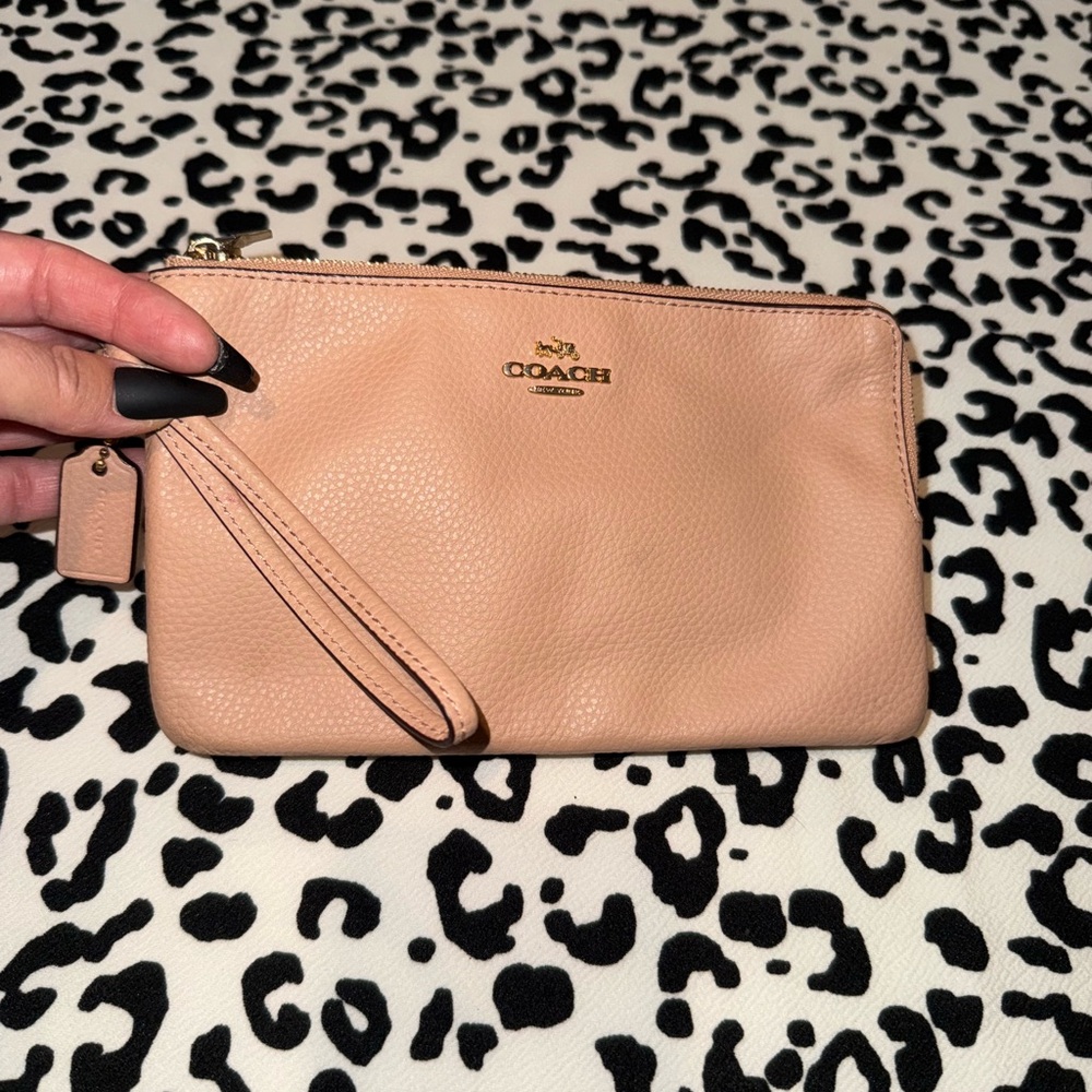 Coach Light Brown Leather Wristlet